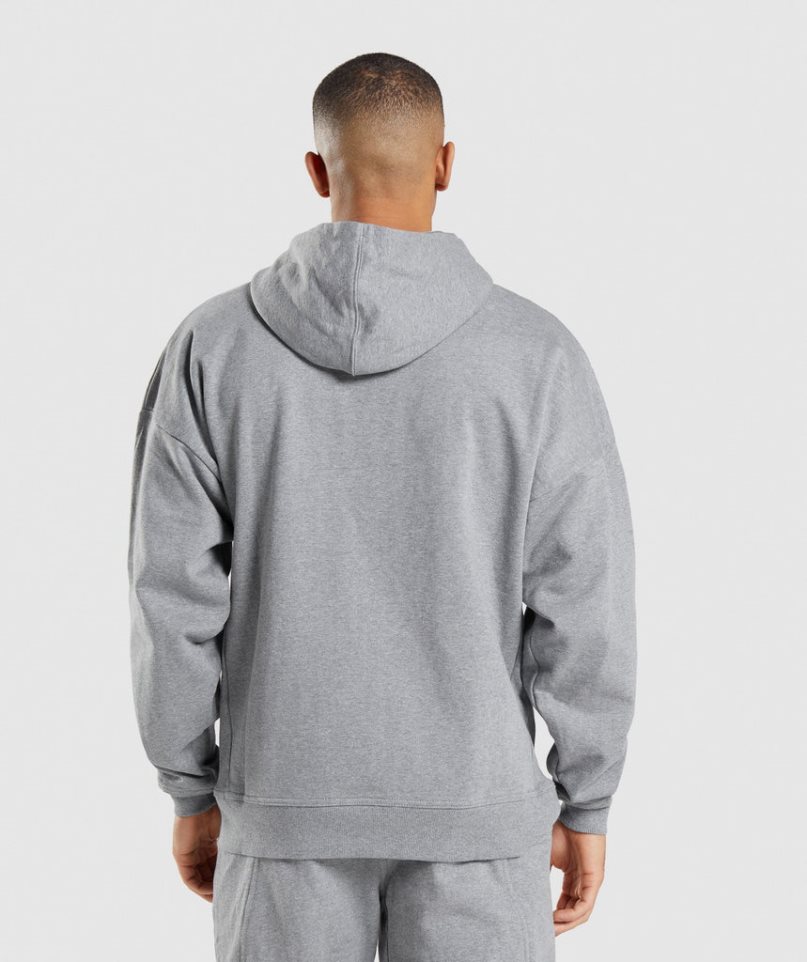 Men's Gymshark Essential Zip Up Hoodie Grey | NZ 4GNJDP